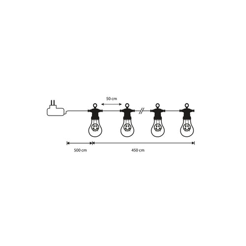 Luca Lighting Smiley LED Lichtsnoer Buiten - L450 cm - Geel