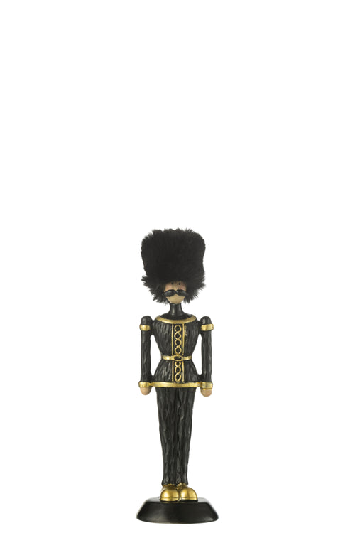 J-Line decoratie Notenkraker Bont Hoed - polyresin - zwart - small