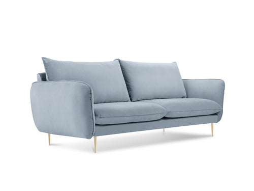 Cosmopolitan Design Bank Vienna 2-zits, flueel, lichtblauw - 92x160x95cm
