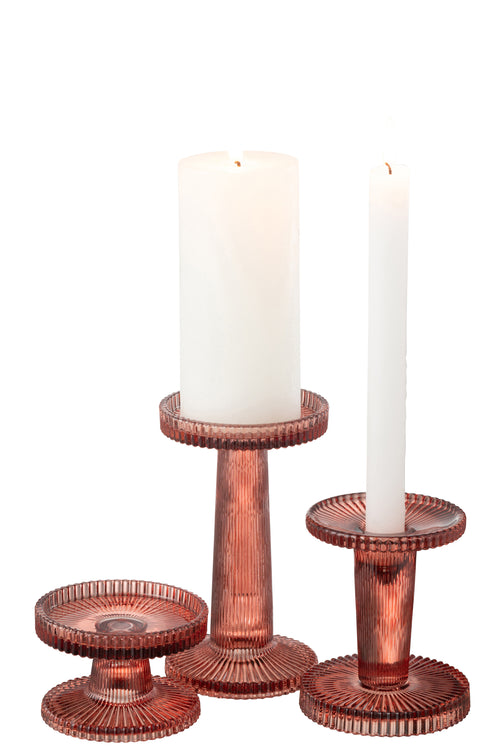 J-Line kaarshouder Nelly - glas - oranje - 3 stuks