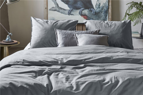 Walra - Dekbedovertrek Vintage Cotton - 140x220 cm - Elephant Grey