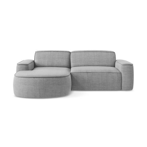 LaMiaSofa hoekbank links Melissa - textuurstof - lichtgrijs - 224x166x70