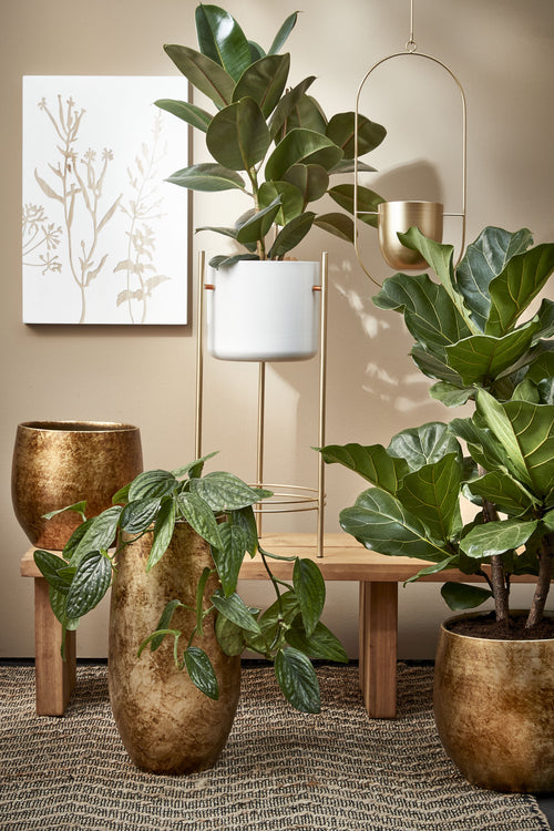 Mica Decorations Dexter Bloempot Hangend - L24 x B14 x H83 cm - Goud - vtwonen shop