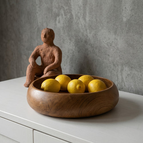 Raw Materials teakhouten schaal - Ø 30 cm