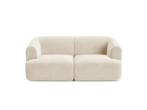 Cosmopolitan Design Modulaire bank Campi 2-zits, flueel lichtbeige - 90x180x70cm