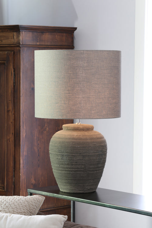 Light & Living lampenkap DARK LINEN - Ø50x38cm - grijs