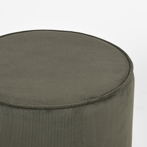 LABEL51 Poef Tibo - Groen Ribstof - 55x55x40cm