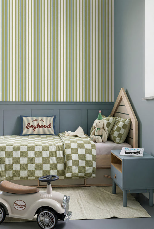 ESTAhome behang strepen groen en blauw - 50 x 900 cm - 131955
