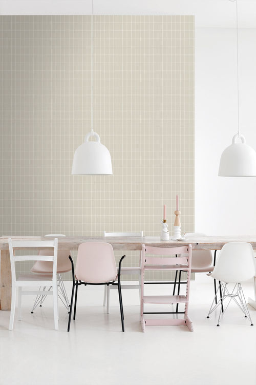 ESTAhome behang kleine tegeltjes beige - 50 x 900 cm - 131791