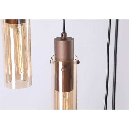 Searchlight Sweden II 8-lichts clusterlamp druppel mokka metaal & amber glas
