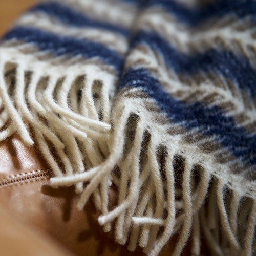 Klippan 100% wollen deken - Oscar -multi blue - 130x200cm - vtwonen shop