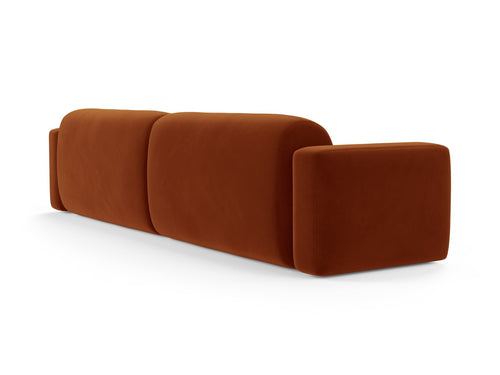 Cosmopolitan Design Modulaire bank Strino 4-zits, flueel terracotta - 98x240x78cm