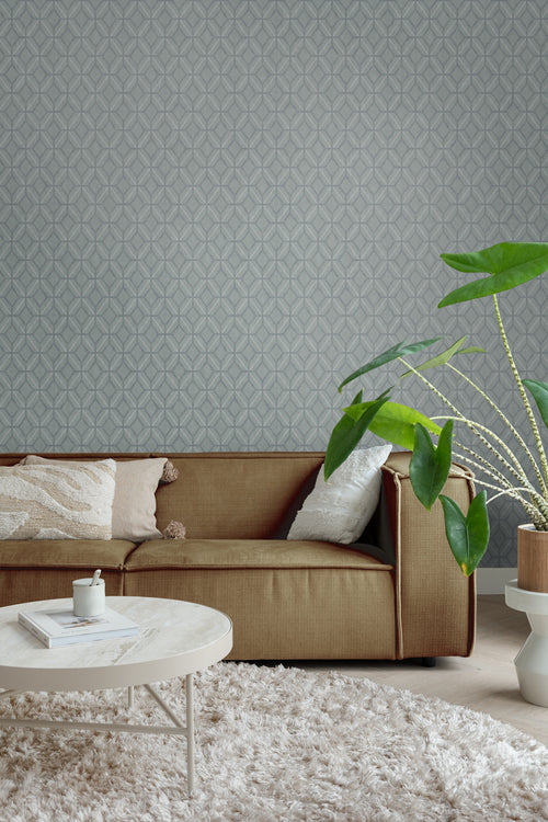 Borastapeter behang grafisch motief groen - 53 cm x 10.05 m - 660548 - vtwonen shop