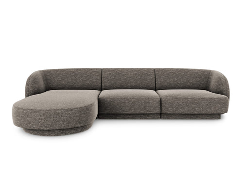 Micadoni linker hoekbank Miley 4-zits, chenille, grijs - 156x255x70cm