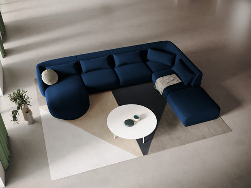 Cosmopolitan Design Panoramische hoekbank rechts Tulum 6-zits, flueel, koningsblauw - 255x330x70cm