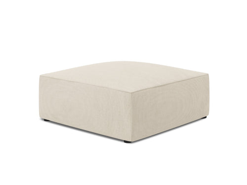Micadoni Poef Ruby ribfluwelen, lichtbeige - 93x93x40cm