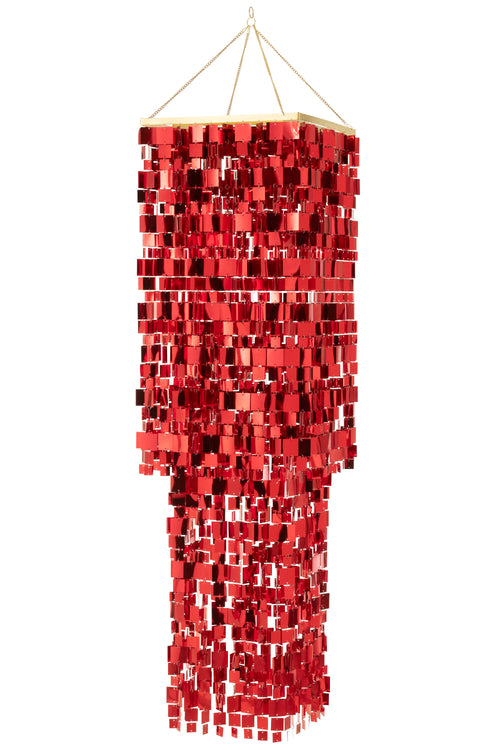 J-Line lampenkap Kandelaar Vierkant - pvc - rood - large