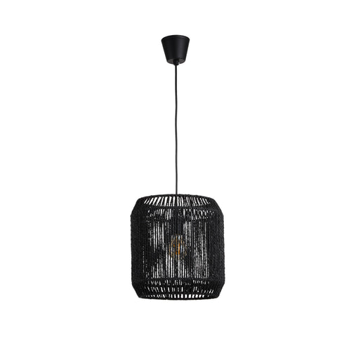 Lighto - Hanglamp Rotan Zwart Ø28 cm - Glide