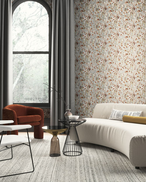 Masureel behang bloemen grijs - 53 cm x 10.05 m - 630019