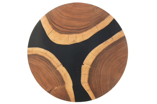 J-Line snijplank Rond - hout/epoxyhars - naturel/zwart
