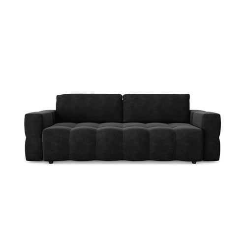 Sia Home - Rechte slaapbanken GABRIEL - Fluweel - Donker antraciet - 247cm - vtwonen shop