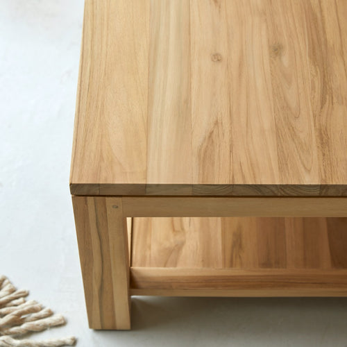 Tikamoon Rechthoekige salontafel van massief teakhout - Naturel