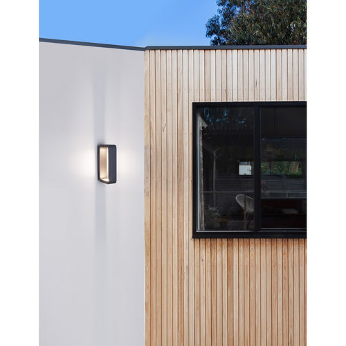 Merano Henderson 2-lichts buiten up-down wandlamp donkergrijs aluminium glas LED 2x6W 1150Lm 3000K IP54 2-zijdig licht