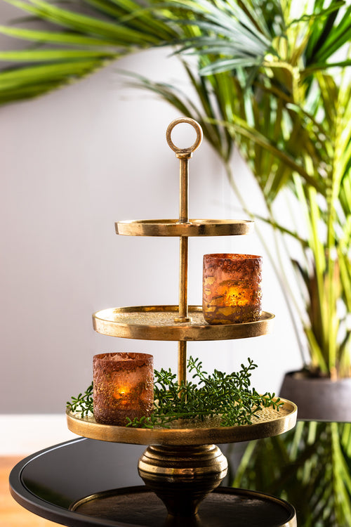 Light & Living etagere LUTEK - Ø32x48cm - goud - vtwonen shop