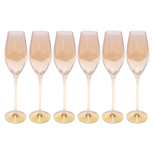 Kare Design Champagneglazen Bina Mocca (6/set)