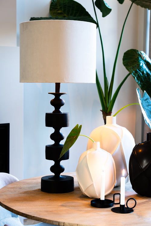 Light & Living lampenkap VELOURS - Ø20x15cm - wit - vtwonen shop