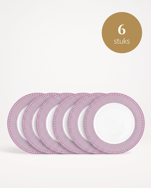 Pip Studio - Borden - Lily & Lotus - Tiles - Lila - 26,5 cm - Set van 6