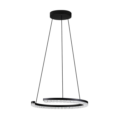 Nova Luce GREAMY Geïntegreerde LED-hanglamp voor plafond, zandkleurig zwart, Triac dimbaar, 21W, 1365lm, 3000K