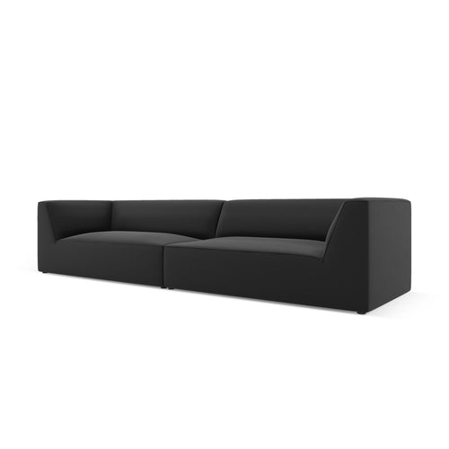 Cosmopolitan Design - Modulaire bank Siena 4-zits, imitatieleer zwart - 93x302x69cm