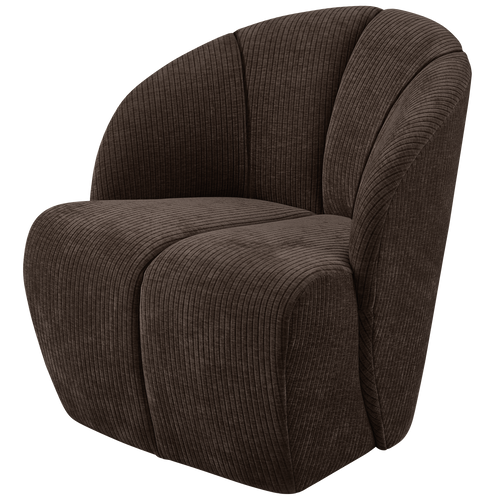 WOOOD draaifauteuil Mojo - Ribstof - Bruin - 75x68x77 cm - vtwonen shop