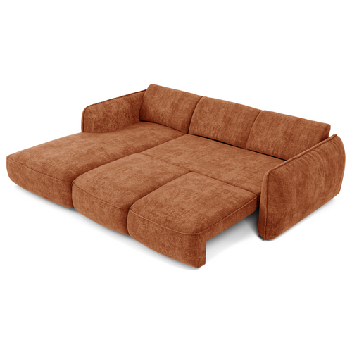 Sia Home - Rechte hoekbanken LIVIA - Fluweel weefsel - Terracotta - 274cm