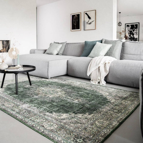 Vintage vloerkleed Shirak Dark Green Interieur05
