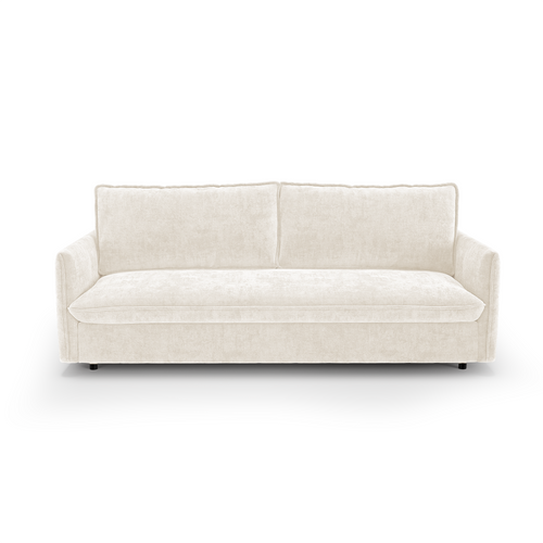 Premium Interiors - Snel uitklapbare slaapbank AVA - gewaafd fluweel crème 198cm
