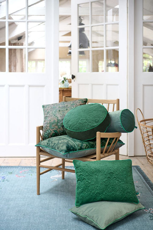 Pip Studio Quiltey Days Kussen - Woondecoratie - Groen - 50x35cm - vtwonen shop