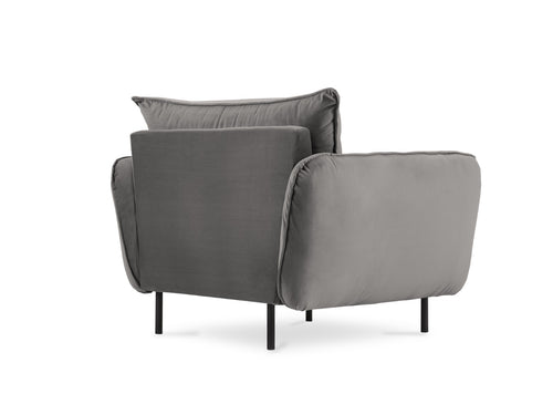 Cosmopolitan Design Fauteuil Vienna flueel, lichtgrijs - 94x97x95cm