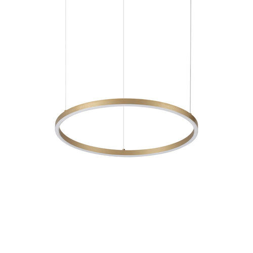 Ideal Lux ORACLE SLIM 50 cm niet-dimbare ronde LED-pendellamp met geïntegreerde LED-verlichting, 3000K, messing, 3250lm