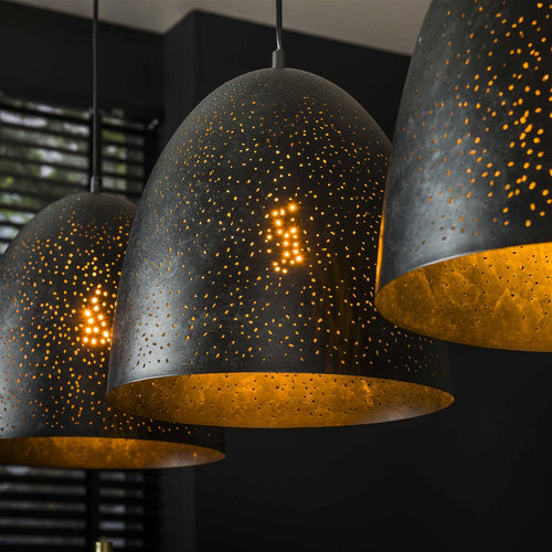 Giga Meubel Hanglamp Kosmos - Zwart Metaal - 3-Lichts - 125x30x150cm - vtwonen shop