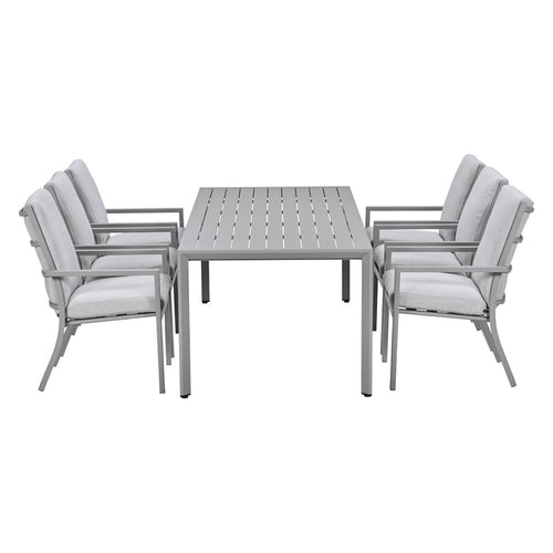 Garden Impressions Tuinset Senja 7-delig taupe - Kasper tuintafel 220x93 cm
