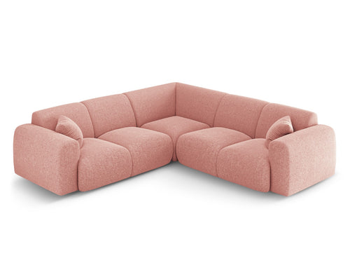 Cosmopolitan Design Symmetrische hoekbank Nolio 5-zits, chenille roze - 252x252x72cm