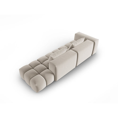 Cosmopolitan Design - Rechte modulaire bank Verona 4-zits, flueel ecru - 85x265x70cm