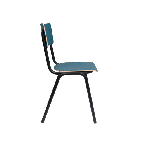 Zuiver Back To School Eetkamerstoelen  Mat Blauw  - Set van 4 - vtwonen shop