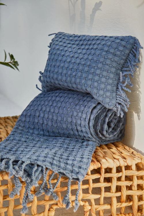 Calma House Strandkussen Ola - Blauw - 20x30