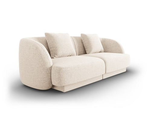 Cosmopolitan Design Bank Tulum 2-zits, chenille, lichtbeige - 90x180x70cm