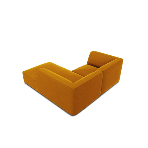 Cosmopolitan Design - Modulaire hoekbank rechts Siena 3-zits, flueel geel - 180x186x69cm