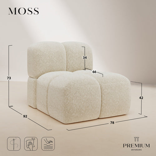 Premium Interiors - Fauteuil MOSS - velours met structuur vintage groen 78cm