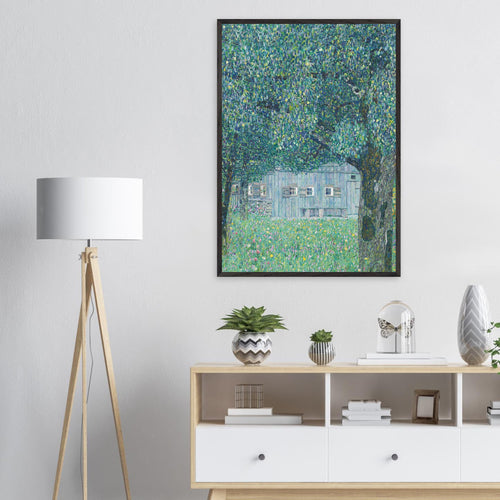 Artfulprints Poster Gustav Klimt - Farmhouse in upper Austria   - A4 21x29.7 cm - Donkergroen